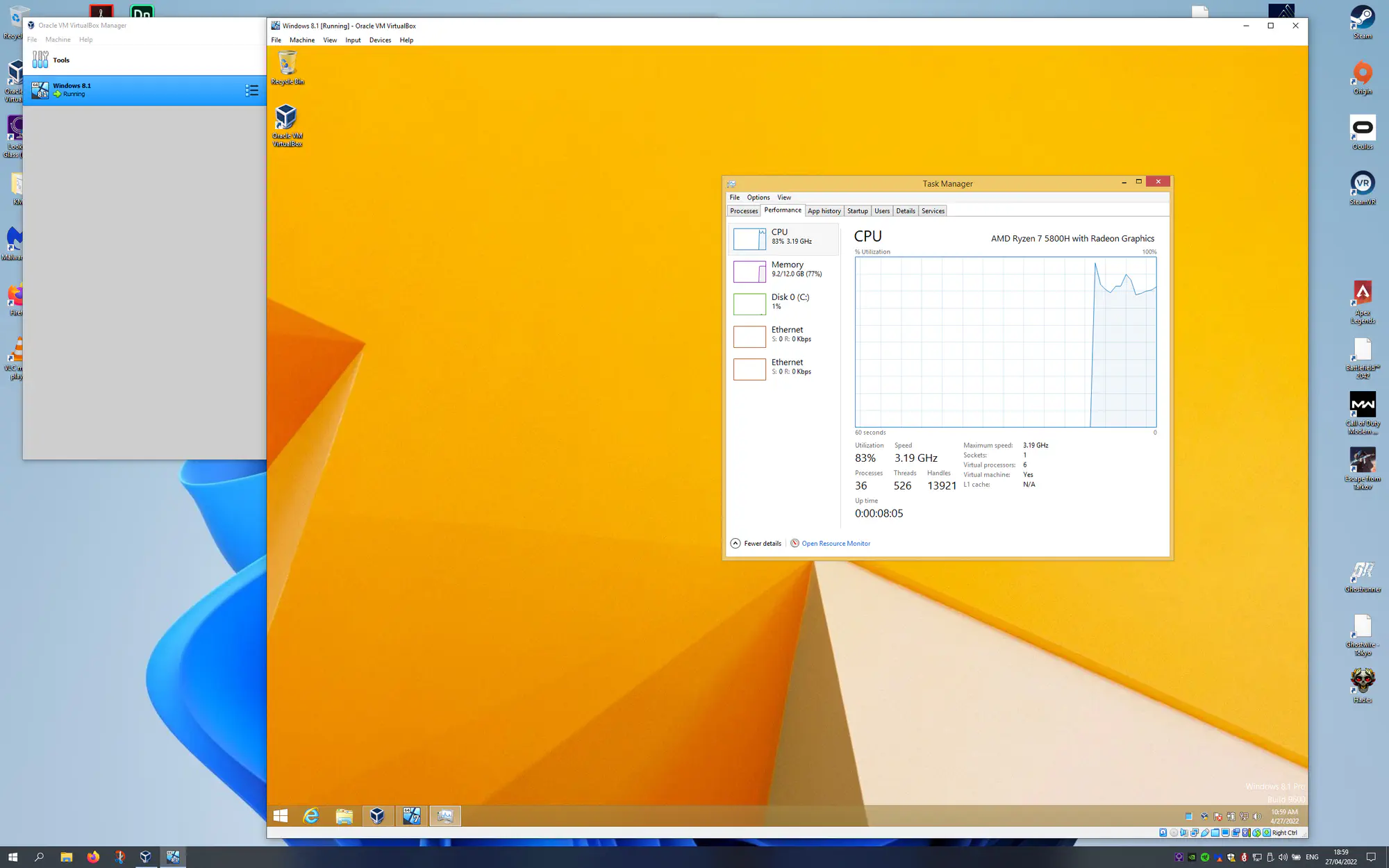 Second Virtual Machine: Windows 8.1